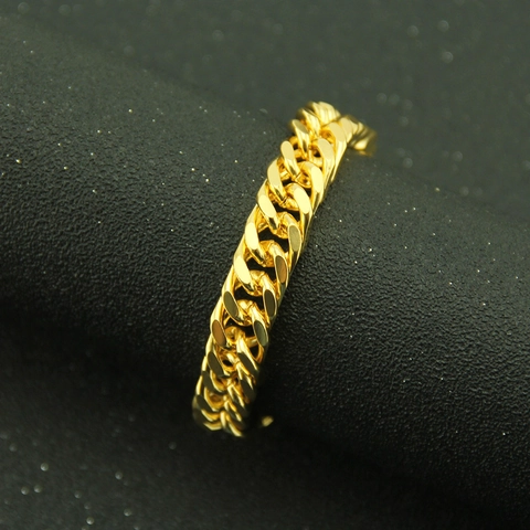 Hip Hop Legering Cubaanse Schakel Armband Voor Heren Goud Zilver Ingelegd met Strass Platte Ketting Armband Streetwear Sieraden