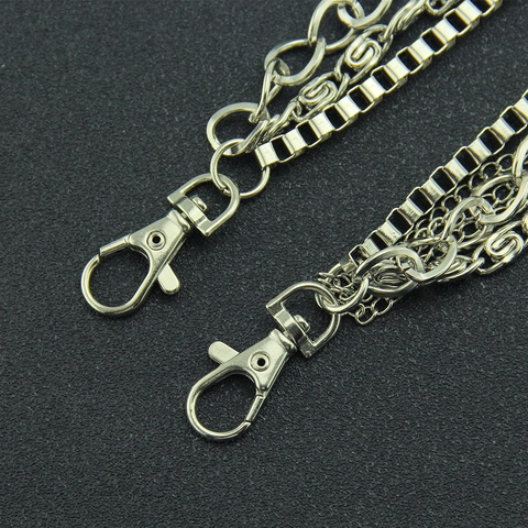 Men Punk Triple Layer Cuban Chain Pants Chain Hip Hop Silver Alloy Waist Chain With Star Pendants For Jeans Clubwear Jewelry