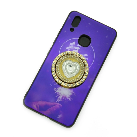 Accessoire de Téléphone DIY en Forme de Cœur Rotatif en Alliage Incrusté de Strass Décoration de Coque de Mobile