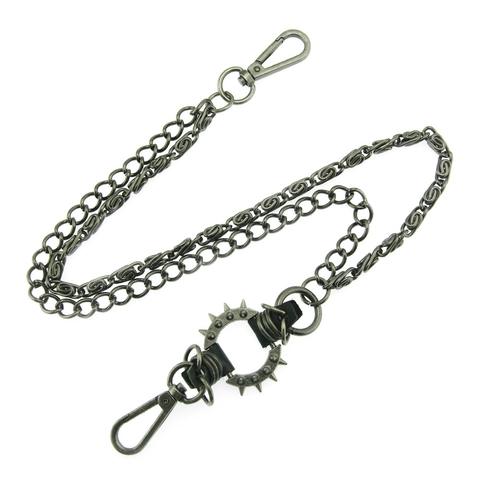 Catena da Pantaloni Uomo Hip Hop Punk Multistrato in Lega di Zinco Ferro Waist Chain Con Decorazione Teschio Proiettile Per Uomo