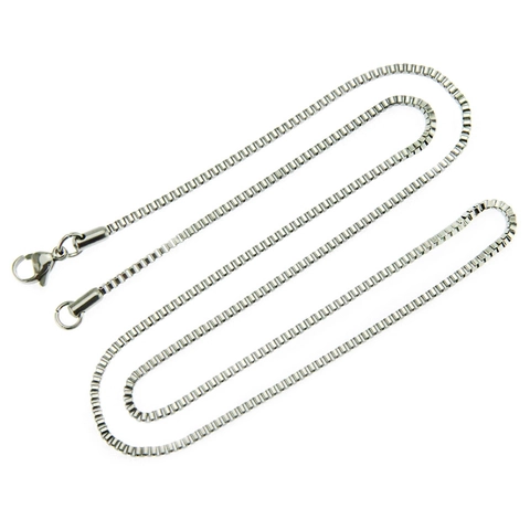 Collar de Cadena Veneciana de Acero de Titanio Cadena Clásica Con Cierre de Langosta Para Hombres Y Mujeres Joyería de Moda Pulida