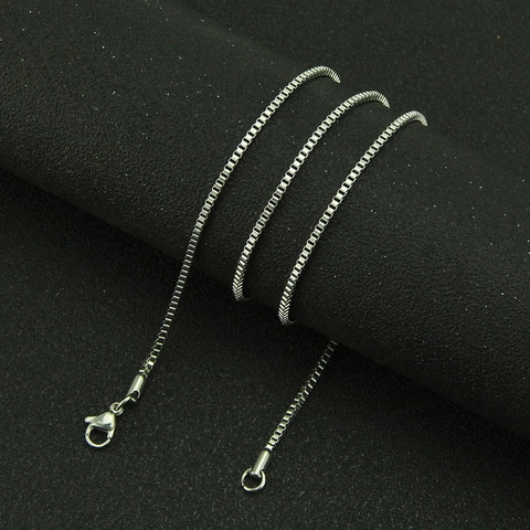 Titanium Steel Box Chain Necklace For Men Women Minimalist Polished Venetian Link Chain Jewelry Unisex Daily Accessories