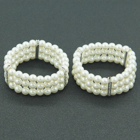 Vintage Multi-Layer Artificial Pearl Rhinestone Spiral Bracelet For Women Elegant Wide Wrap Cuff Bangle Jewelry Gift