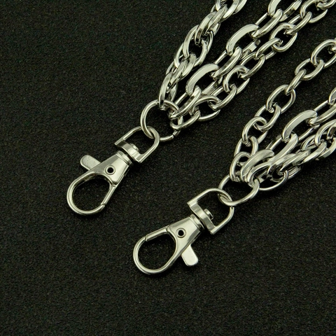 Men Hip Hop Multilayer Metal Pants Chain With Bullet Pendants Punk Streetwear Silver Waist Chain For Jeans Clubwear Decoration
