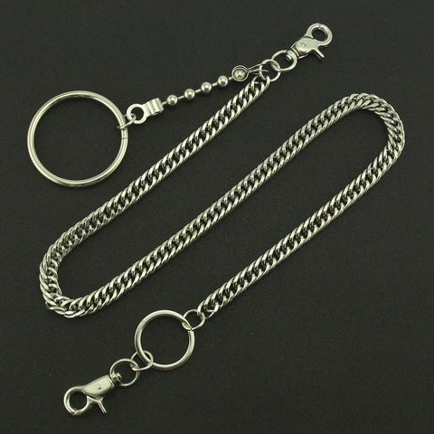 Men's Hip Hop Punk Metal Pants Chain Zinc Alloy Iron Cuban Link Waist Belt Chain For Jeans Streetwear Fashion Jewelry