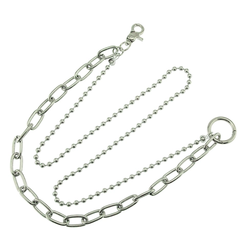 Punk Hip Hop Doppelschicht Metall Hose Kette Silber Kugel Oval Glied Jeans Taille Kette Geldbörse Kette Unisex Schmuck