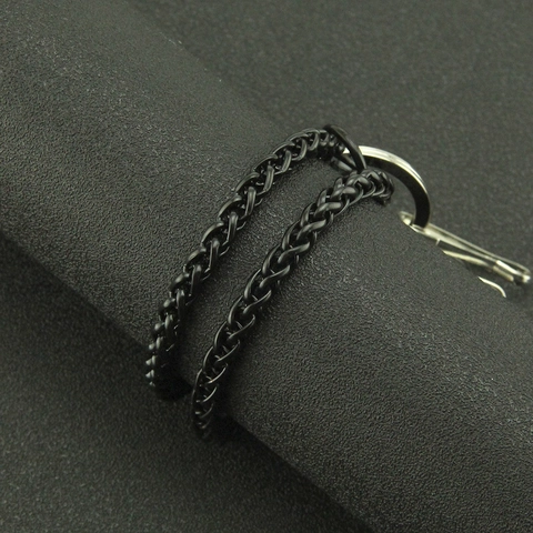 Catena Pantaloni Metallo Punk Hip Hop Per Uomo Donna Catena Lega Ferro Galvanizzato Nero Per Portafoglio Accessorio Cintura