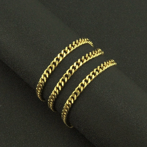Collana a Maglia Cubana in Lega Stile Hiphop per Uomo Donna Minimalista Placcata Oro Argento Catena Liscia Gioielli Streetwear