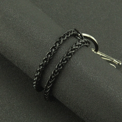 Punk Hip Hop Metal Pant Chain For Men Women Black Electroplated Iron Alloy Wallet Key Chain Hipster Waist Belt Accessory