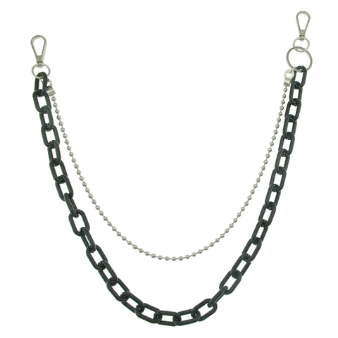Hip Hop Double Layer Pants Chain Metal Acrylic Candy Color Waist Chain Punk Street Style Jeans Accessories For Men Women
