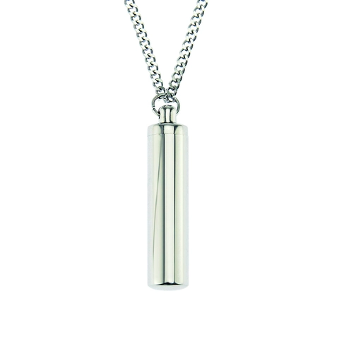 Collar de Urna de Cilindro de Acero de Titanio e Inoxidable para Cenizas Colgante de Botella de Perfume Joyería Unisex