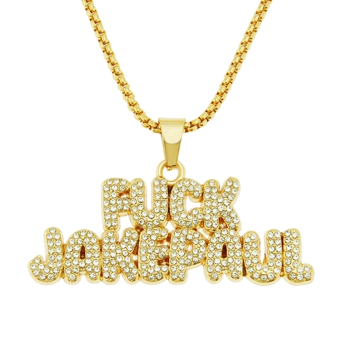 Collar con Colgante de Letra de Aleación Chapado en Oro Hip Hop con Diamantes de Imitación para Hombre Cadena de Caja Joyas para Fiesta