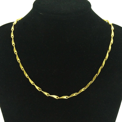 Set Collana e Bracciale Hip Hop in Lega di Zinco Placcato Oro Catena Torta Gioielli Minimalisti Stile Bambù per Uomo Donna Accessori Festa