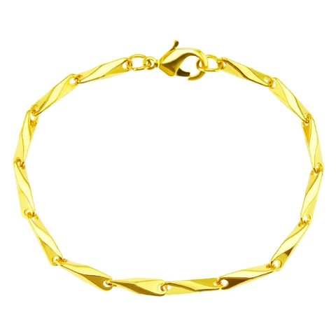 Set Collana e Bracciale Hip Hop in Lega di Zinco Placcato Oro Catena Torta Gioielli Minimalisti Stile Bambù per Uomo Donna Accessori Festa