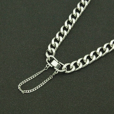 Bracciale a Maglia Cubana Vintage in Acciaio Inossidabile per Uomo Donna Hip Hop Punk Bracciale a Catena Liscia Gioielli Minimalisti Regalo