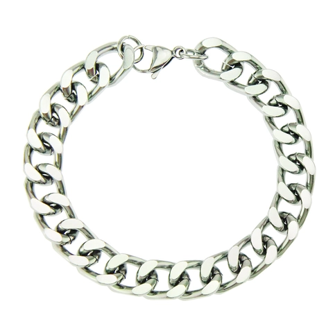 Pulsera de Eslabones Cubanos de Plata para Hombre Hip Hop Minimalista Cadena de Metal Joyería Estilo Streetwear Regalo
