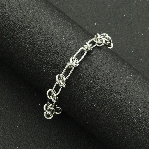 Collana a Maglie con Giunzione in Lega Punk Industriale Unisex Collana a Catena Bizantina Argento Gioielli Street Geometrici