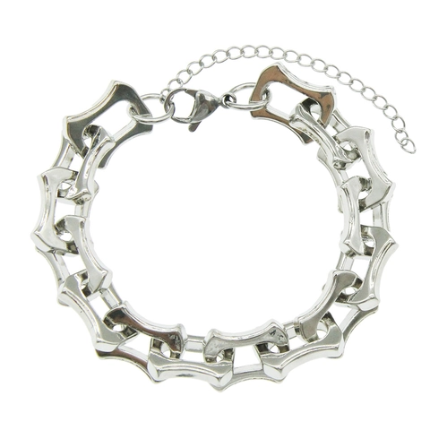 Uomo Lega Chiglia Cuciture Bracciale Collana Punk Hip Hop Streetwear Geometrico Cavo Collegamento Catena Gioielli Accessorio da Uomo