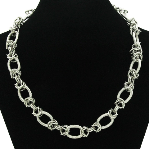 Collana a Catena Cubana in Lega Punk Per Uomo Donna Hip Hop Argento Metallo Pesante Girocollo Gioielli di Moda