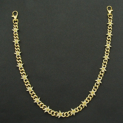 Hip Hop Punk Lega Di Zinco Stella Strass Catena Per Jeans Per Uomo Donna Catena Decorativa In Vita Gioielli Per Il Corpo
