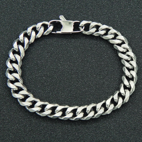 Trendiges Titanstahl Panzerarmband Für Damen Herren Minimalistisches Punk Poliertes Kettenarmband Hip Hop Schmuck
