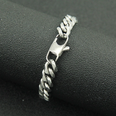 Men Women Titanium Steel Cuban Link Bracelet Polished Glossy Finish Street Hip Hop Minimalist Jewelry Gift Unisex Hand Chain