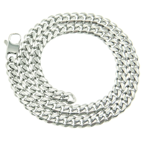 Punk Minimalist Stainless Steel Cuban Link Necklace For Men Women Miami Curb Chain Hip Hop Streetwear Fashion Jewelry