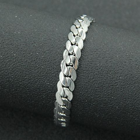 Minimalist Stainless Steel Cuban Link Bracelet For Men Women Hip Hop Punk Silver Color Curb Chain Wristband Unisex Jewelry