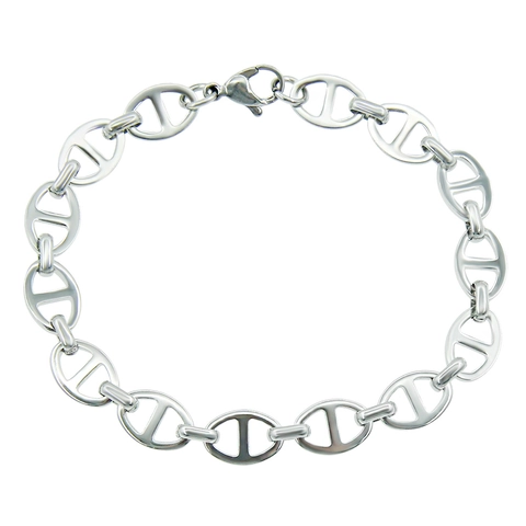 Bracciale a Maglia d'Ancora Naso di Maiale in Acciaio al Titanio Minimalista Unisex Stile Ins Gioielli Lucidati Regalo