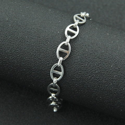 Minimalist Stainless Steel Chain Bracelet For Men Women Unisex Anchor Link Pig Nose Style Silver Color Daily Jewelry