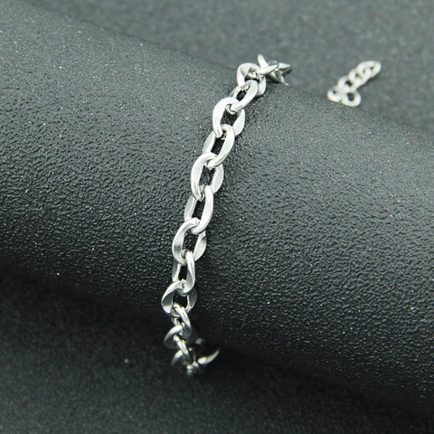 Minimalist Titanium Steel Cable Chain Bracelet For Men Women Polished Silver Color Adjustable Punk Hip Hop Wristband Jewelry