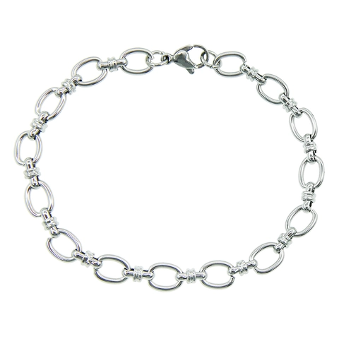 Bracciale a Catena in Acciaio al Titanio Minimalista Per Uomo Donna Semplice Stile Punk Catena a Mano Gioielli Moda Argento