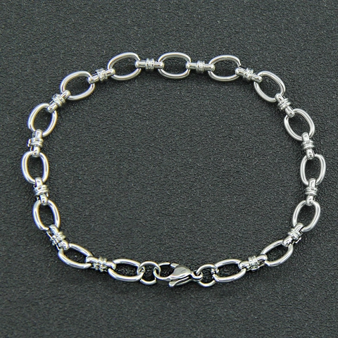 Bracciale A Maglie Ovali In Acciaio Inossidabile Minimalista Geometrico Stile Ins Catena In Metallo Strutturato Gioielli Per Donne Uomini