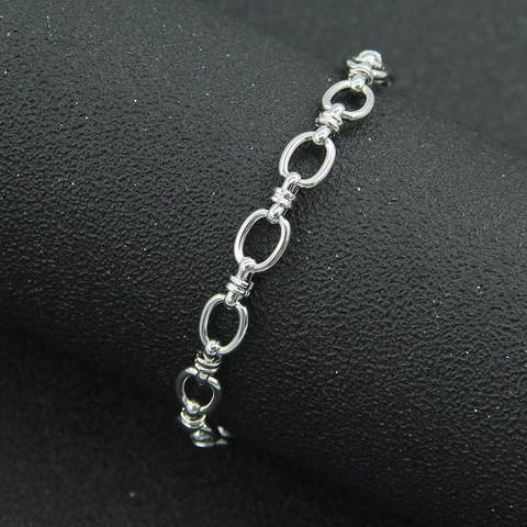 Bracciale A Maglie Ovali In Acciaio Inossidabile Minimalista Geometrico Stile Ins Catena In Metallo Strutturato Gioielli Per Donne Uomini