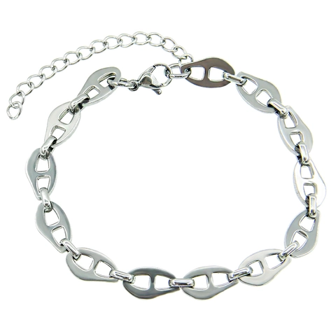 Titanium Staal Ankerketting Armband Voor Mannen Vrouwen Gepolijst Geometrisch Varkenssnuit Schakel Armband Minimalistische Sieraden