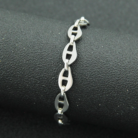 Titanium Staal Ankerketting Armband Voor Mannen Vrouwen Gepolijst Geometrisch Varkenssnuit Schakel Armband Minimalistische Sieraden