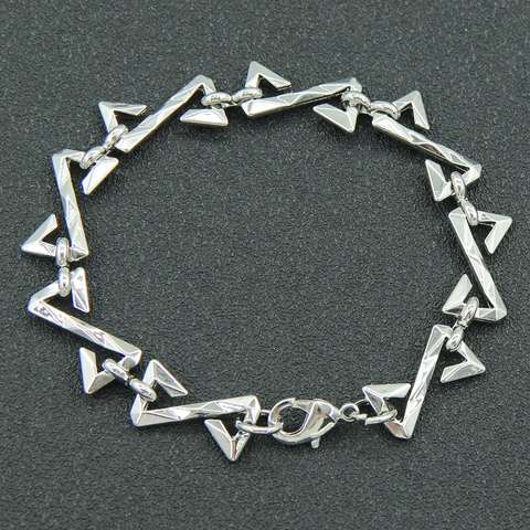 Hip Hop Punk Legierung Geprägtes Buchstabe Z Armband Geometrisches Dreieck Gliederkette Armband Unisex Street Style INS Schmuck
