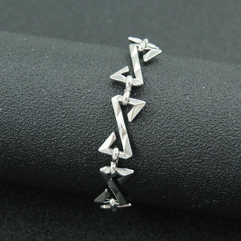 Hip Hop Punk Legierung Geprägtes Buchstabe Z Armband Geometrisches Dreieck Gliederkette Armband Unisex Street Style INS Schmuck