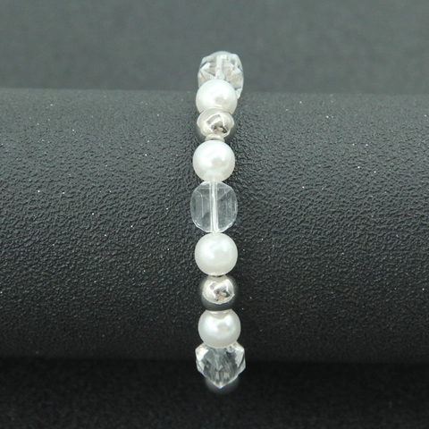Collana in Acciaio al Titanio con Perle Artificiali Streetwear Stile Industriale Perle di Cristallo Gioielli Unisex