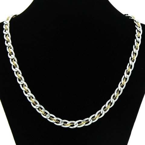 Ins Style Stainless Steel Interlocking Cuban Link Necklace Bracelet Set For Men Women Hip Hop Punk Chunky Chain Jewelry