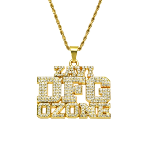 Collar con Colgante de Letras del Alfabeto de Aleación Hip Hop con Strass y Cadena de Cuerda de Acero Inoxidable Joyas Punk