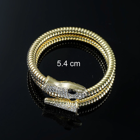 European Punk Style Snake Shaped Spiral Bracelet For Women Alloy Rhinestone Wrap Bangle Armband Fashion Jewelry Gift