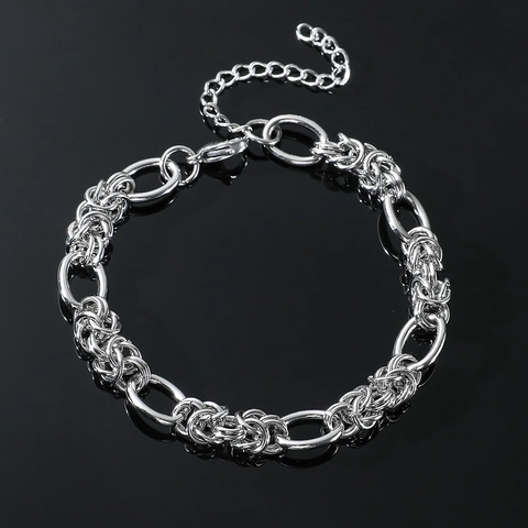 Retro Titanium Steel Circle Link Chain Bracelet For Men Women Hip Hop Minimalist Bangle Jewelry Fashion Wristband Gift