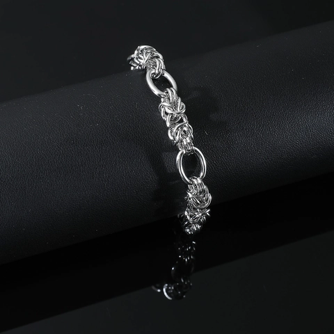 Retro Titanium Steel Circle Link Chain Bracelet For Men Women Hip Hop Minimalist Bangle Jewelry Fashion Wristband Gift