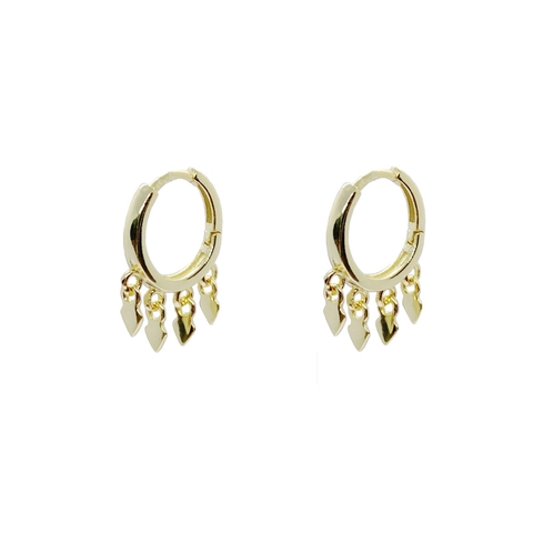 925 Sterling Silver Hoop Earrings For Women Gold Plated Geometric Water Drop Rhombus Tassel Dangle Earrings Retro Minimalist Jewelry