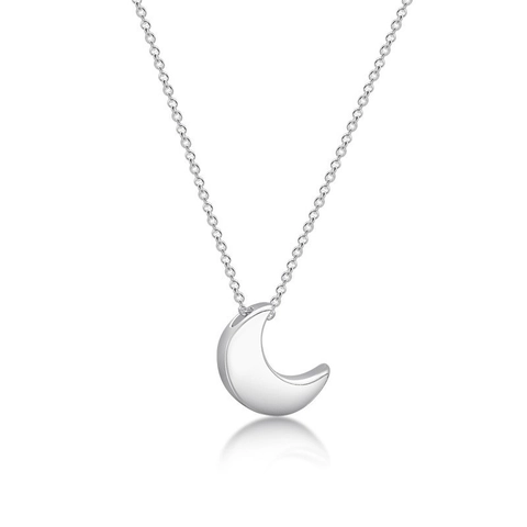 925 Sterlingsilber Sichelmond Anhänger Halskette Minimalistischer Polierter Schmuck Für Damen Mode Galvanisierte Halsketten