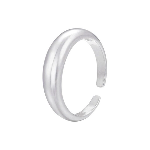 Minimalistischer 925 Sterlingsilber Polierter Offener Ring Für Damen Herren Verstellbarer Geometrischer Fingerring Modeschmuck Geschenk