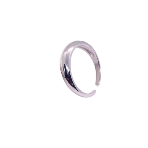 Minimalistischer 925 Sterlingsilber Polierter Offener Ring Für Damen Herren Verstellbarer Geometrischer Fingerring Modeschmuck Geschenk