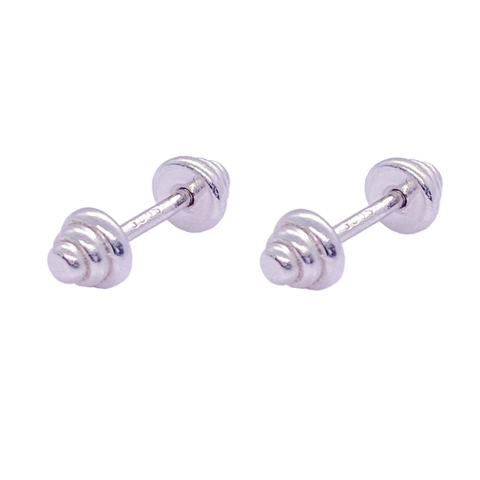 925 Sterling Silver Dumbbell Screw Back Stud Earrings For Men Women Minimalist Geometric Round Ball Piercing Jewelry
