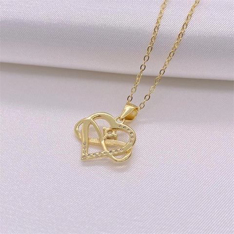 Collana con Pendente a Cuore Infinito in Argento Sterling 925 per Donna Placcata Oro Gioielli con Strass Regalo Catena